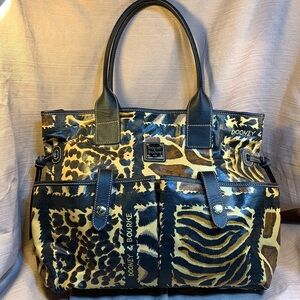 Dooney & Bourke animal print large satchel GUC